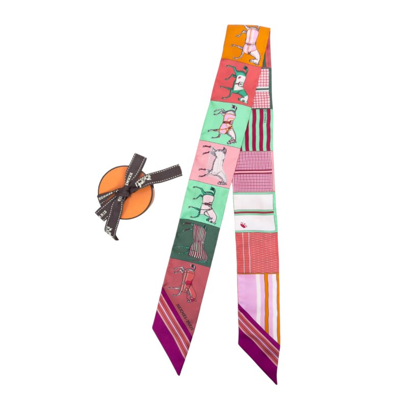 HERMES twilly 幼絲巾-0