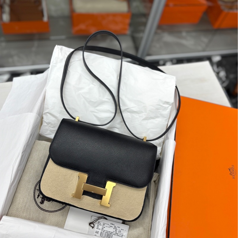 【97🆕】Hermes 黑金康康mini 迷你 Y刻 e皮 斜挎包-0