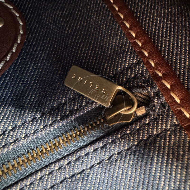 [Pre-owned] Celine Blue Denim Macadam Shoulder Bag-27