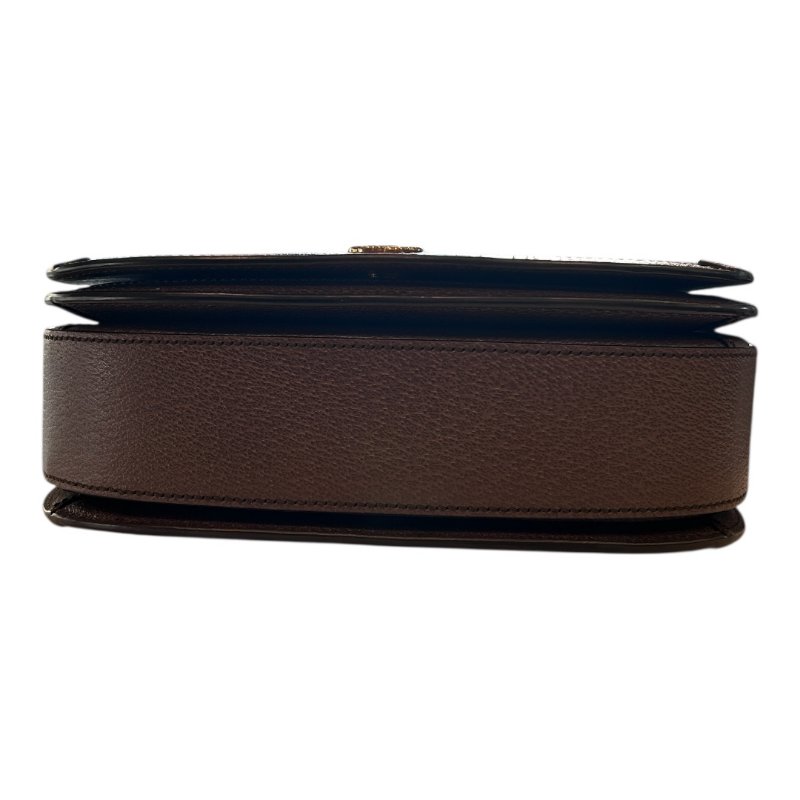 GUCCI卡其字紋PVC紅綠條紋馬鞍斜背包-2