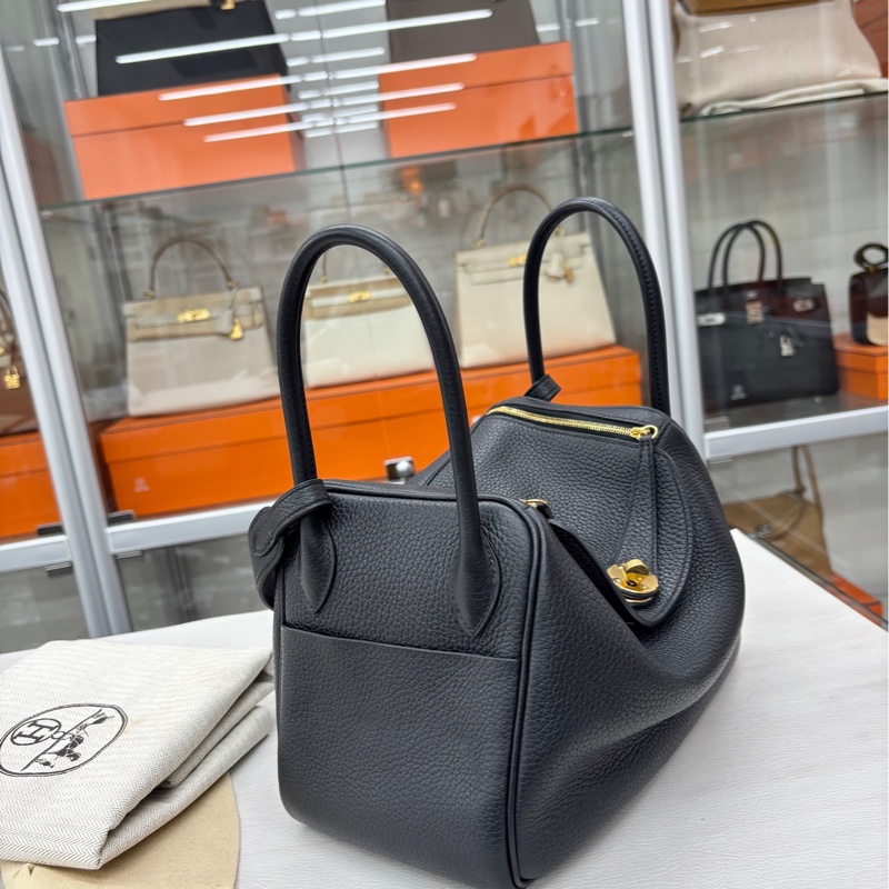 【附件毛氈、塵袋】Hermes 黑金Lindy26 A刻 tc 手提包-3