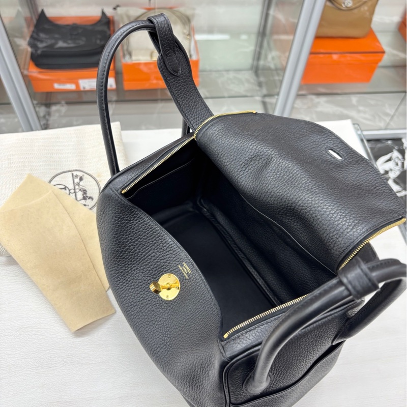 【附件毛氈、塵袋】Hermes 黑金Lindy26 A刻 tc 手提包-6