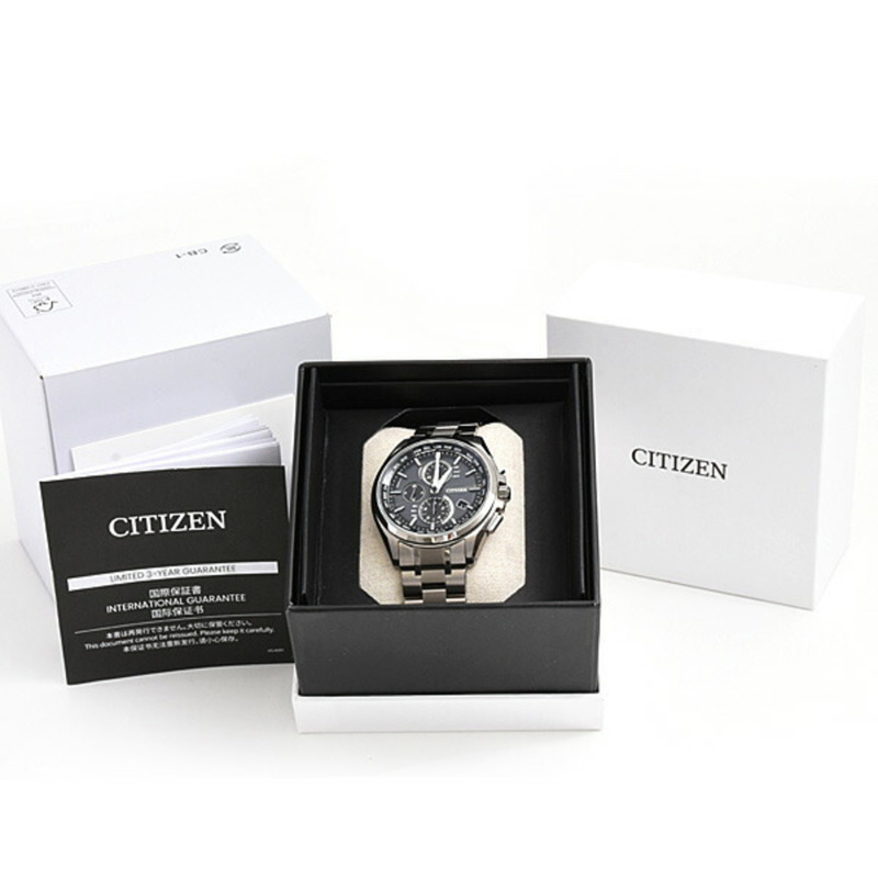 西鐵城男 Attesa Eco-Drive 光動能直驅腕錶,黑色錶盤,AT8040-57E-8