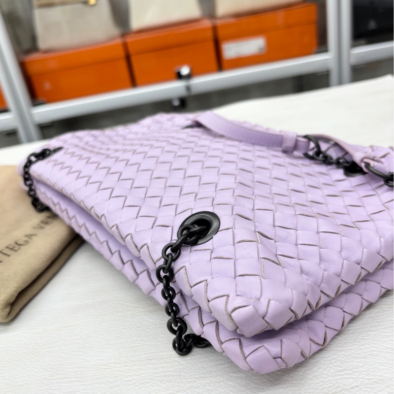 【附件塵袋💜】BV 香芋紫編織手提單肩腋下包-5