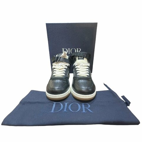 【美收精品】DIOR黑皮革老花短筒球鞋 4-733