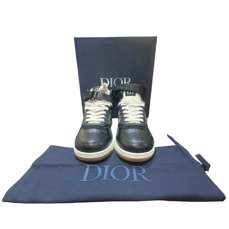 【美收精品】DIOR黑皮革老花短筒球鞋 4-733-0