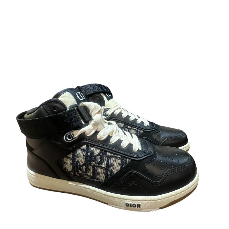 【美收精品】DIOR黑皮革老花短筒球鞋 4-733-4