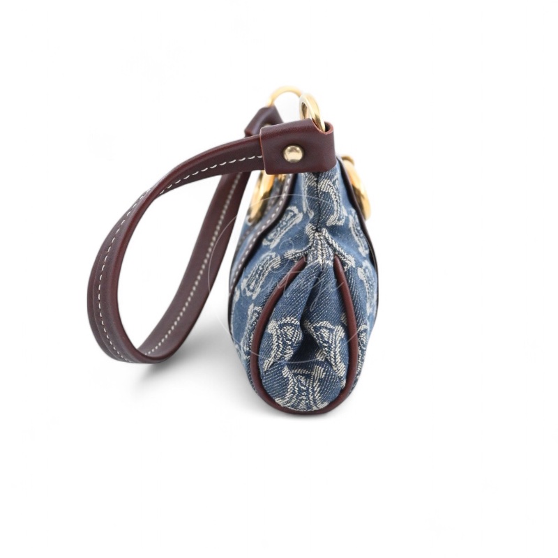 [Pre-owned] Celine Vintage Pairs Macadam Denim Shoulder Bag-3