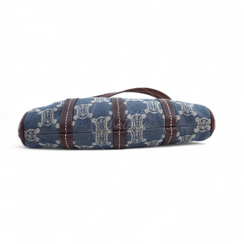 [Pre-owned] Celine Vintage Pairs Macadam Denim Shoulder Bag-5