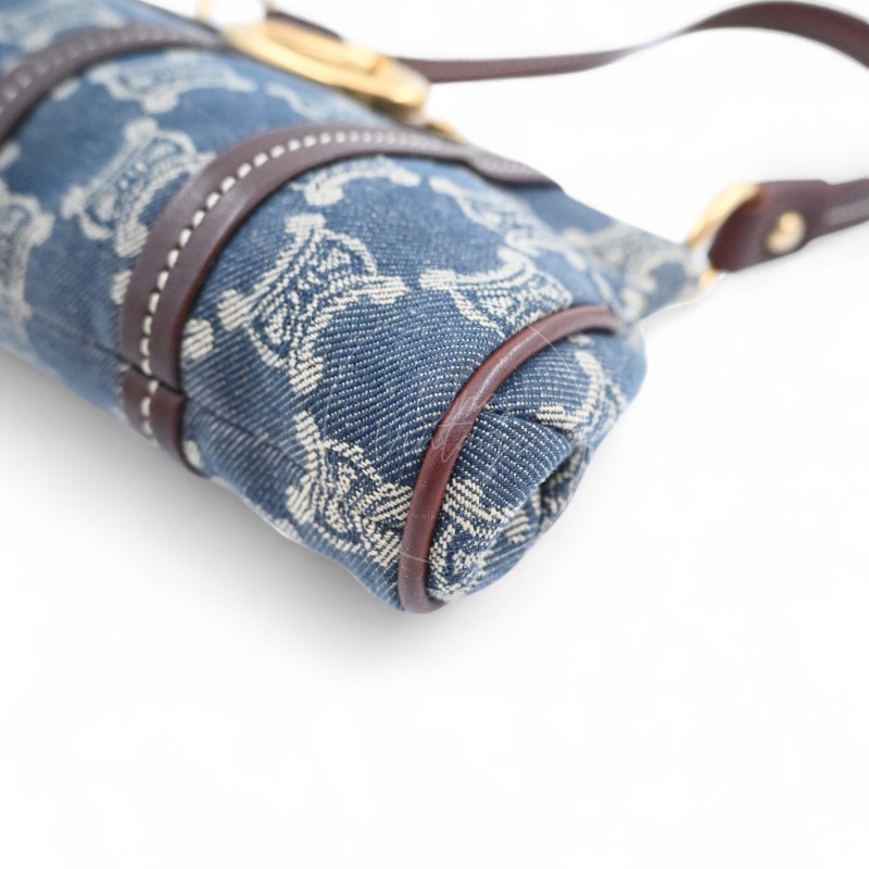 [Pre-owned] Celine Vintage Pairs Macadam Denim Shoulder Bag-10
