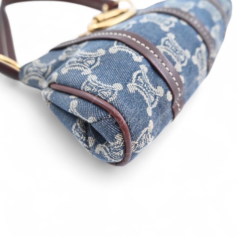 [Pre-owned] Celine Vintage Pairs Macadam Denim Shoulder Bag-11