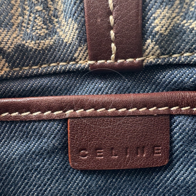 [Pre-owned] Celine Vintage Pairs Macadam Denim Shoulder Bag-12