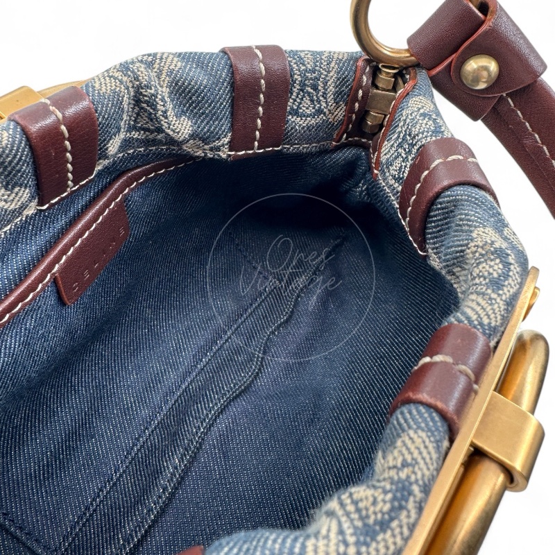 [Pre-owned] Celine Vintage Pairs Macadam Denim Shoulder Bag-13