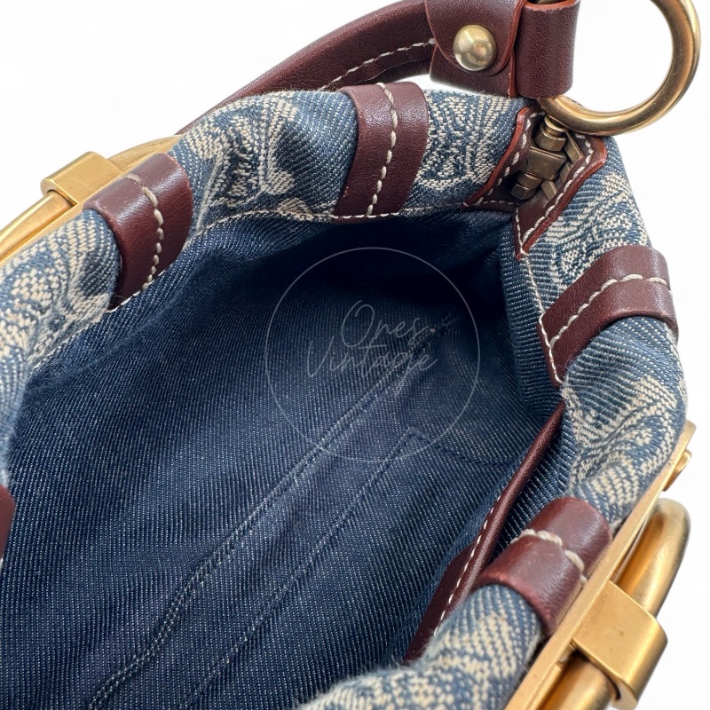 [Pre-owned] Celine Vintage Pairs Macadam Denim Shoulder Bag-14