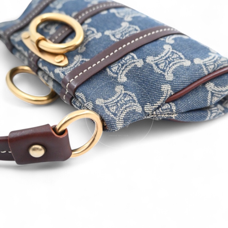 [Pre-owned] Celine Vintage Pairs Macadam Denim Shoulder Bag-17