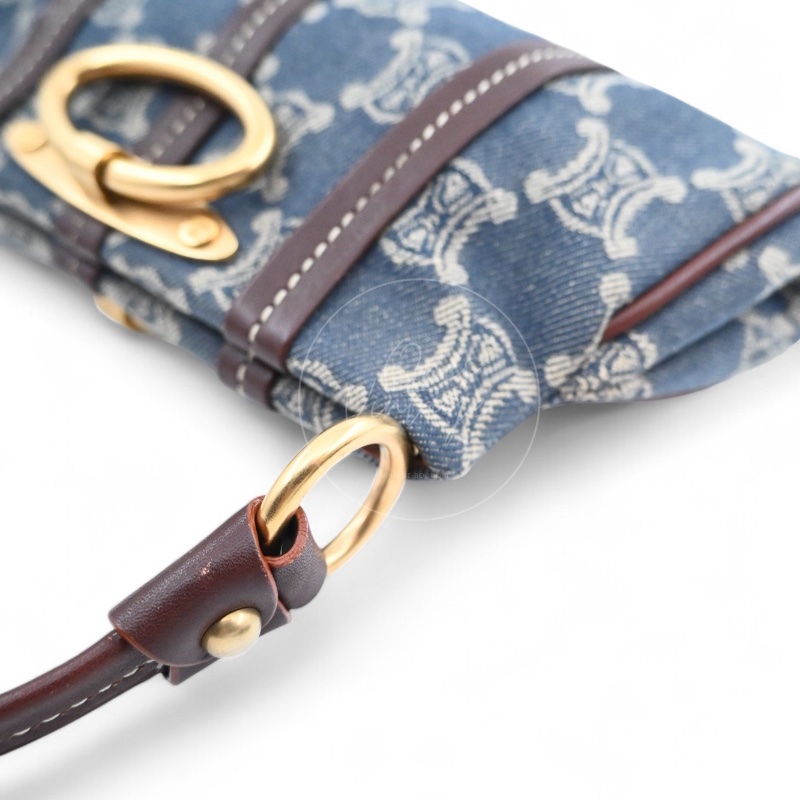 [Pre-owned] Celine Vintage Pairs Macadam Denim Shoulder Bag-20