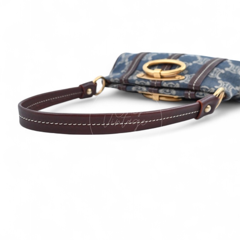 [Pre-owned] Celine Vintage Pairs Macadam Denim Shoulder Bag-24