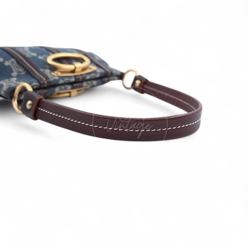 [Pre-owned] Celine Vintage Pairs Macadam Denim Shoulder Bag-35