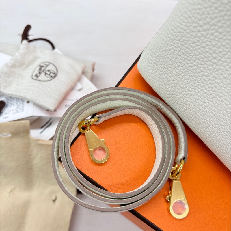 【全新全套】Hermes 0T蘑菇白Kelly25 B刻 togo手提單肩包-4