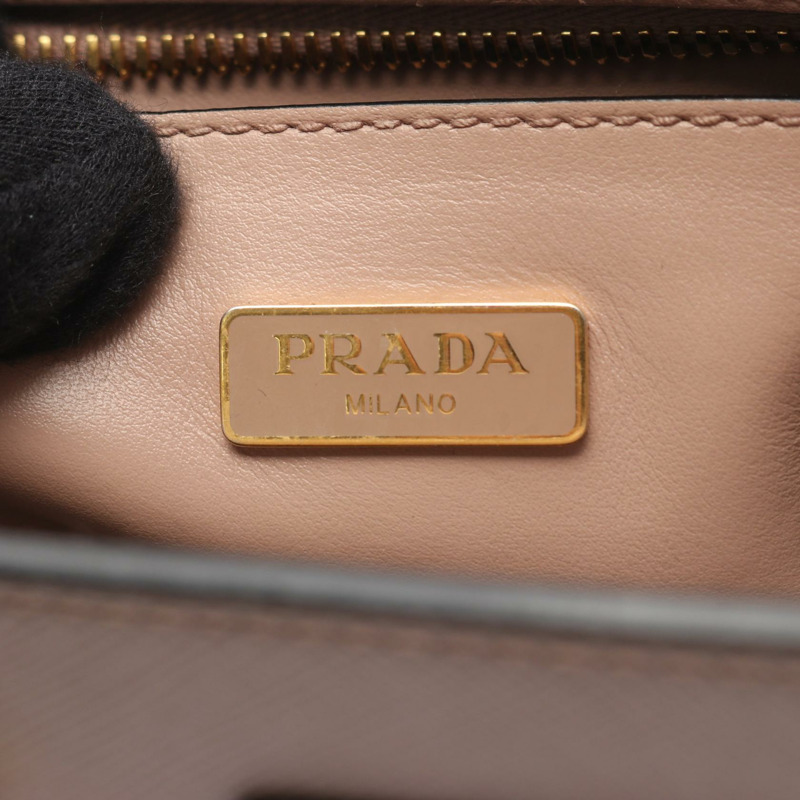 PRADA SAFFIANO + SOFT C 兩用肩背包 米色真皮女士-3