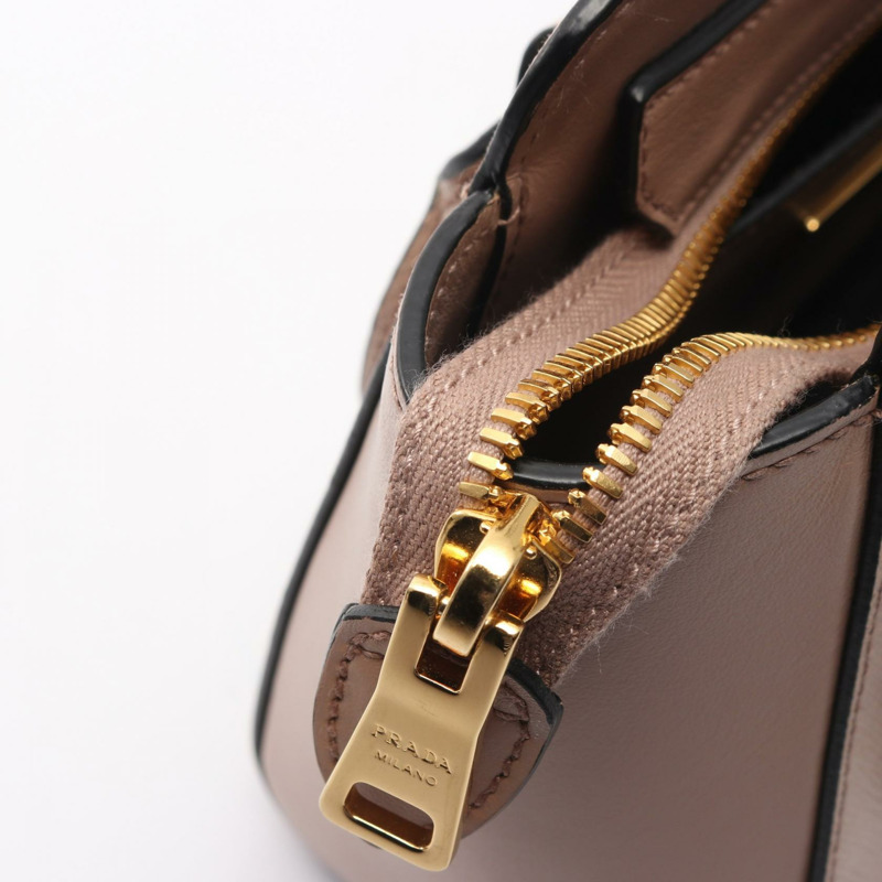 PRADA SAFFIANO + SOFT C 兩用肩背包 米色真皮女士-6