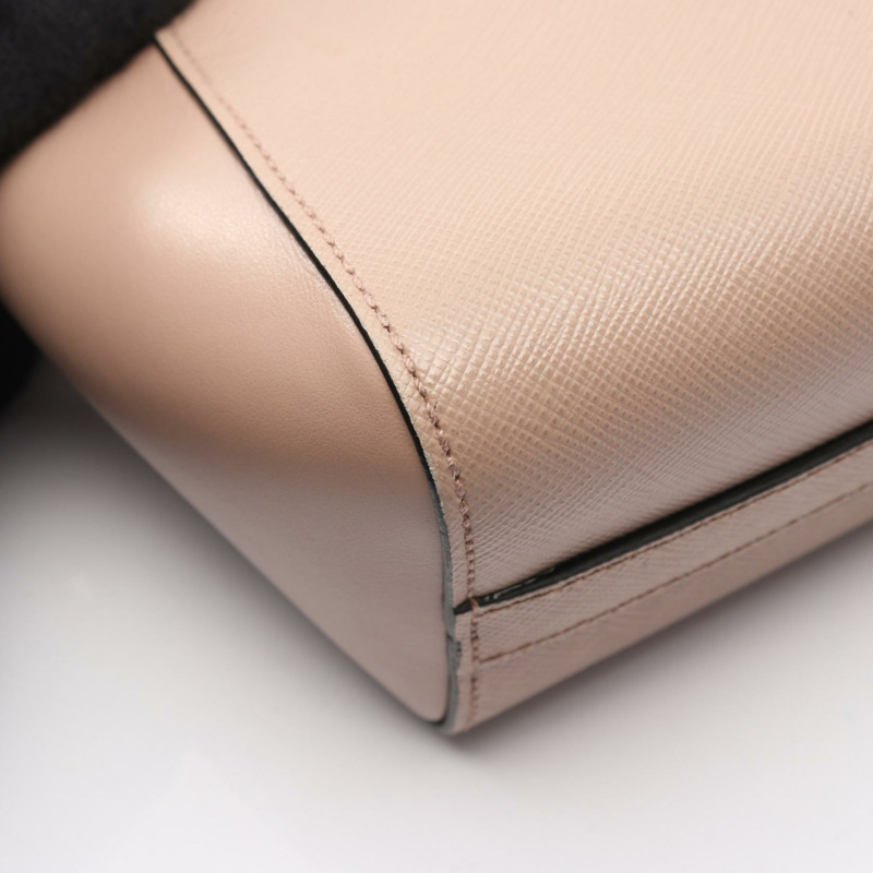 PRADA SAFFIANO + SOFT C 兩用肩背包 米色真皮女士-8