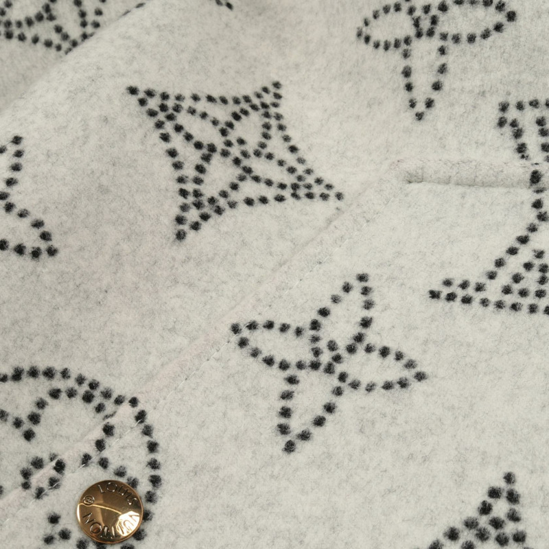 路易威登 (LOUIS VUITTON) 雙面 Monogram Mahina 披肩斗篷 #TU 羊毛灰色外套 二手 LV-9