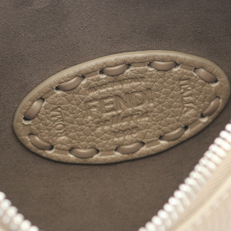 FENDI 小型 FENDessence Selleria 手提包 皮革 米色 二手 女士-3