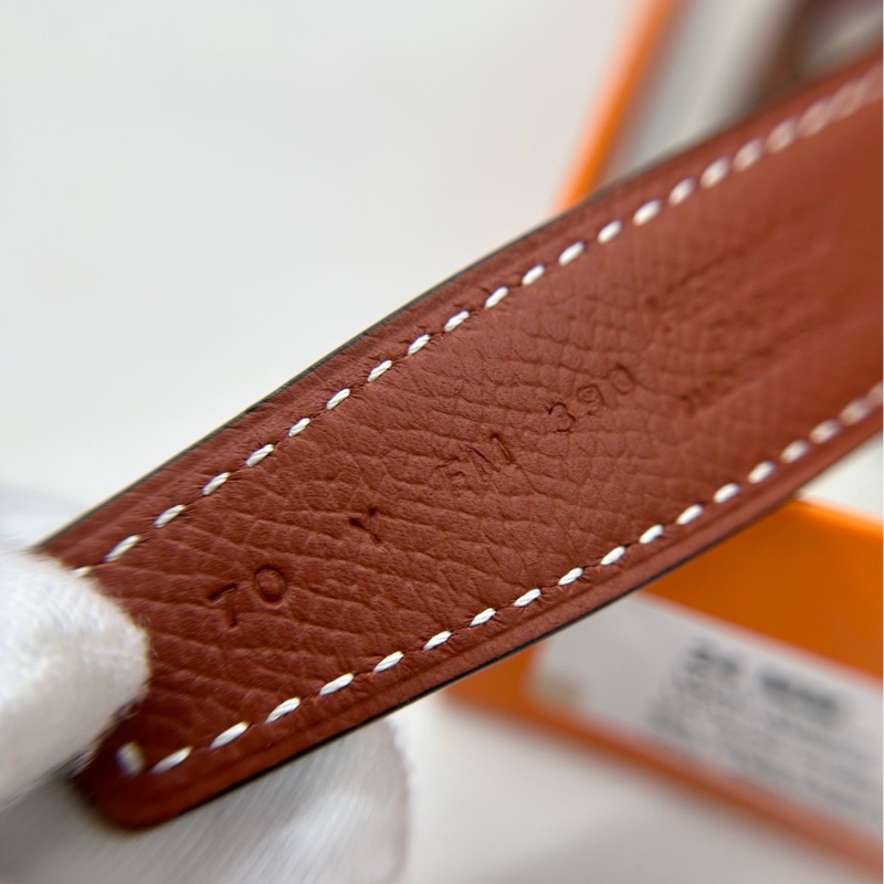 【99新】Hermes 金棕 紅棕 雙面H扣腰帶 Y刻-5