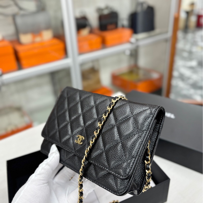 【99新】Chanel 黑金荔枝牛皮woc 斜挎包-2