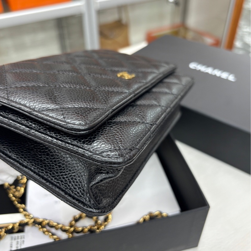 【99新】Chanel 黑金荔枝牛皮woc 斜挎包-6