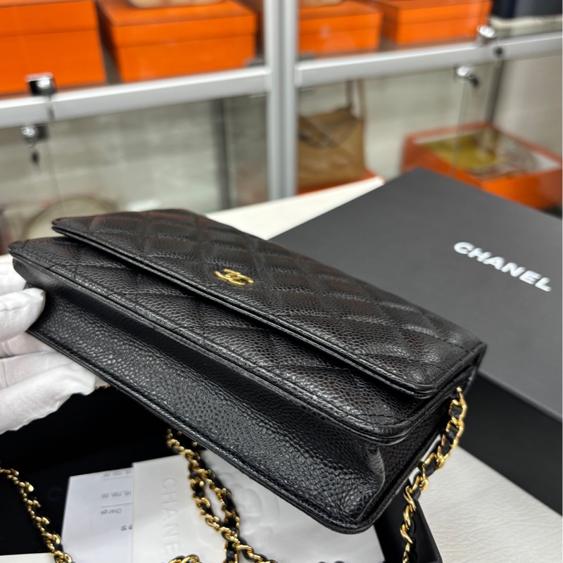 【99新】Chanel 黑金荔枝牛皮woc 斜挎包-7