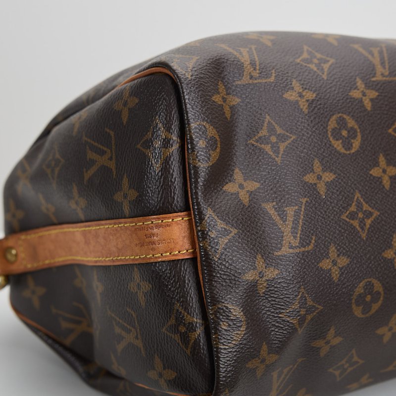 二手Lv speedy 25 老花/背帶款-11