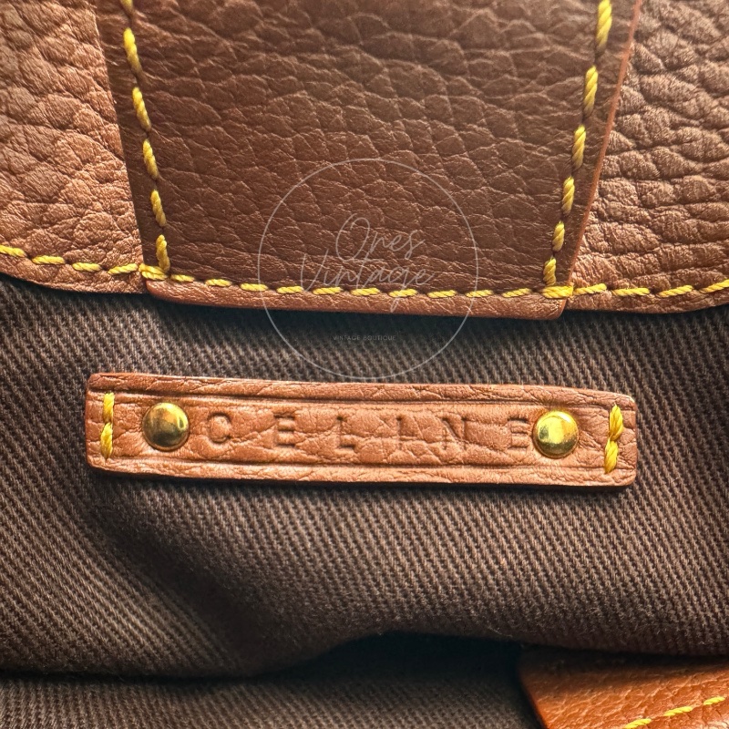 [Pre-owned] Celine Blason Triomphe Logo Denim Calfskin Shoulder Bag-15