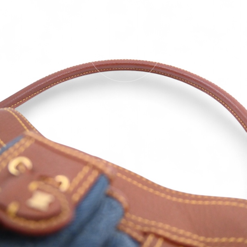 [Pre-owned] Celine Blason Triomphe Logo Denim Calfskin Shoulder Bag-17