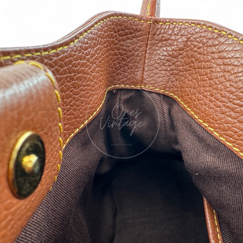 [Pre-owned] Celine Blason Triomphe Logo Denim Calfskin Shoulder Bag-19