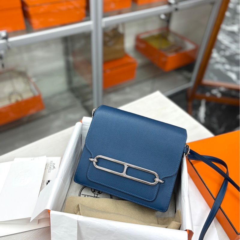 【全套帶票】Hermes S4深邃藍Roulis19 Y刻 斜挎包-0