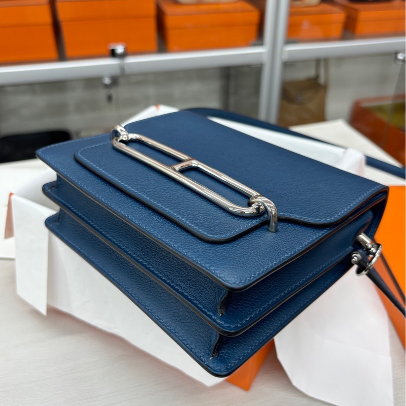 【全套帶票】Hermes S4深邃藍Roulis19 Y刻 斜挎包-4