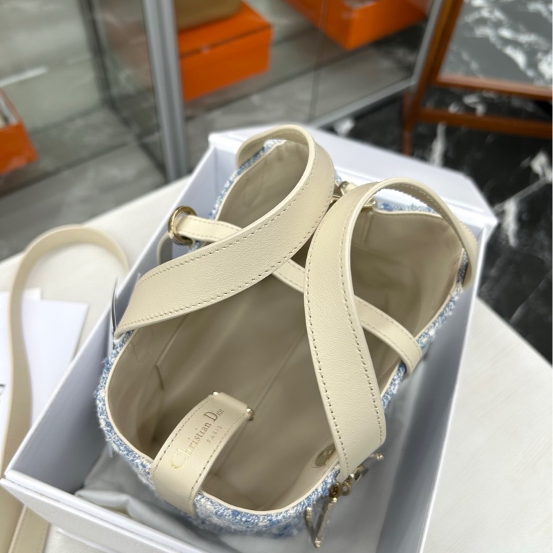 【99新】Dior 丹寧藍 毛呢拼皮 竪版 小號 small Toujours 手提包單肩包-4