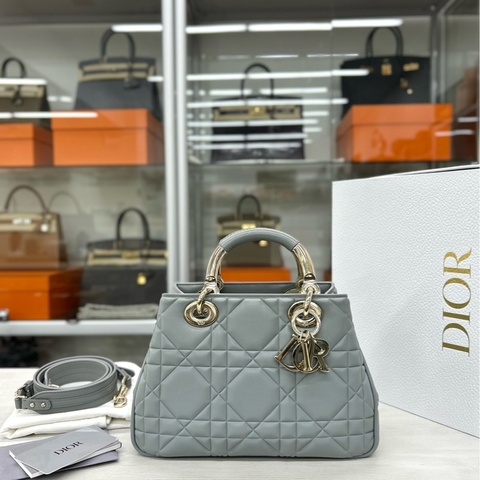 】99新成色】Dior 95.22灰藍色牛皮小號手袋 small