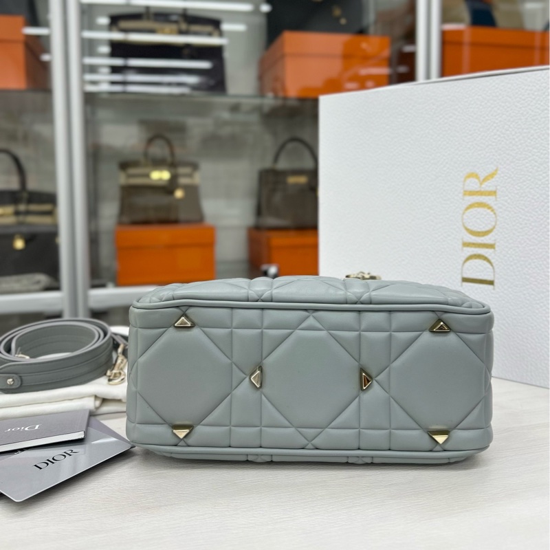 】99新成色】Dior 95.22灰藍色牛皮小號手袋 small-4