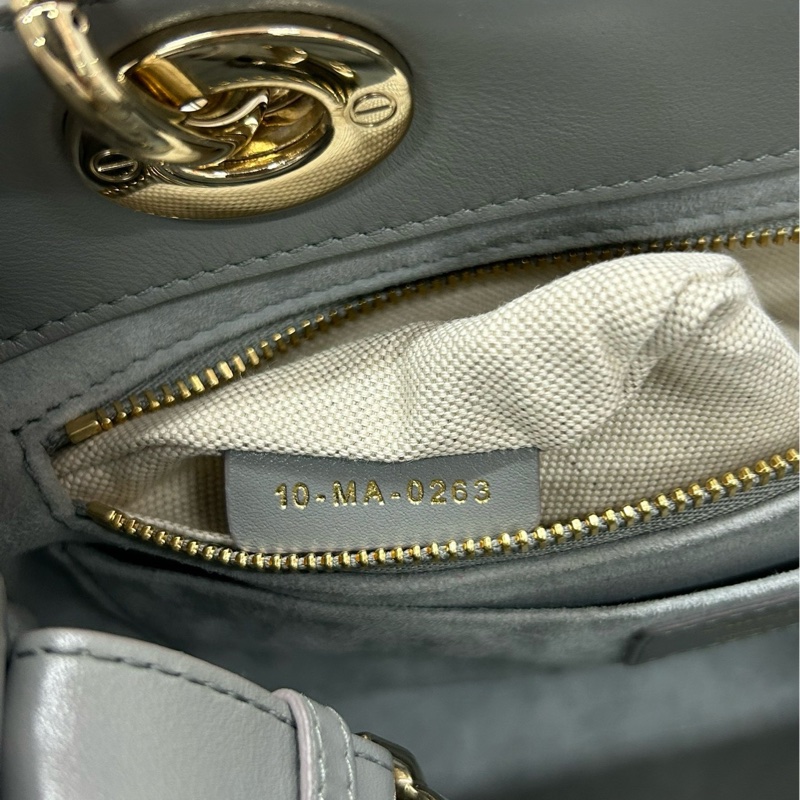 】99新成色】Dior 95.22灰藍色牛皮小號手袋 small-6