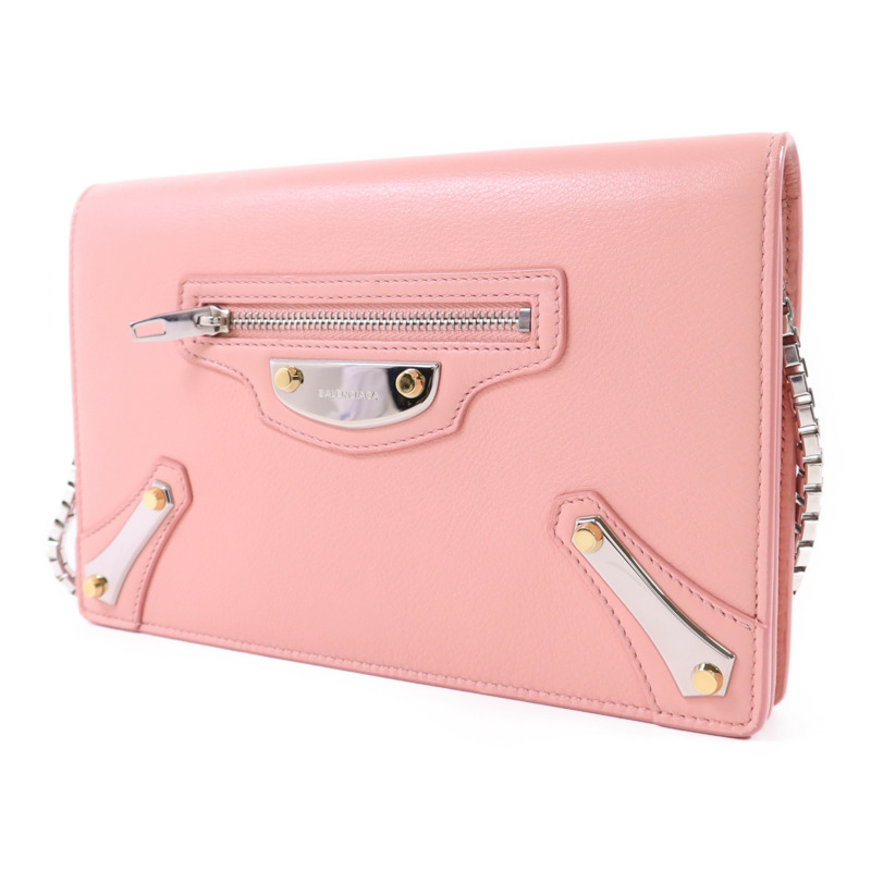 BALENCIAGA 牛皮皮革Shoulder Bag銀扣鏈帶肩背袋-2