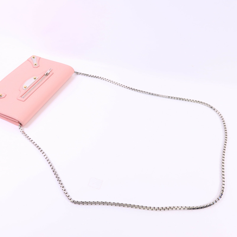 BALENCIAGA 牛皮皮革Shoulder Bag銀扣鏈帶肩背袋-4