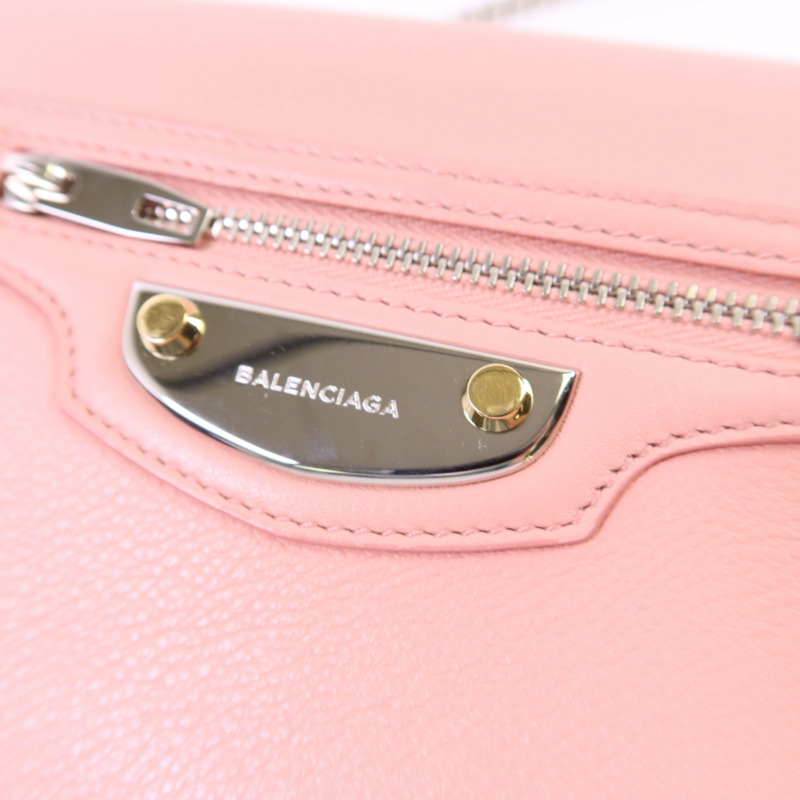 BALENCIAGA 牛皮皮革Shoulder Bag銀扣鏈帶肩背袋-10