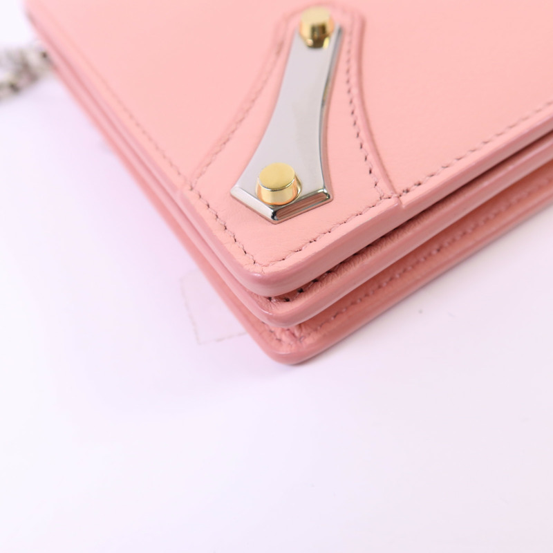 BALENCIAGA 牛皮皮革Shoulder Bag銀扣鏈帶肩背袋-12