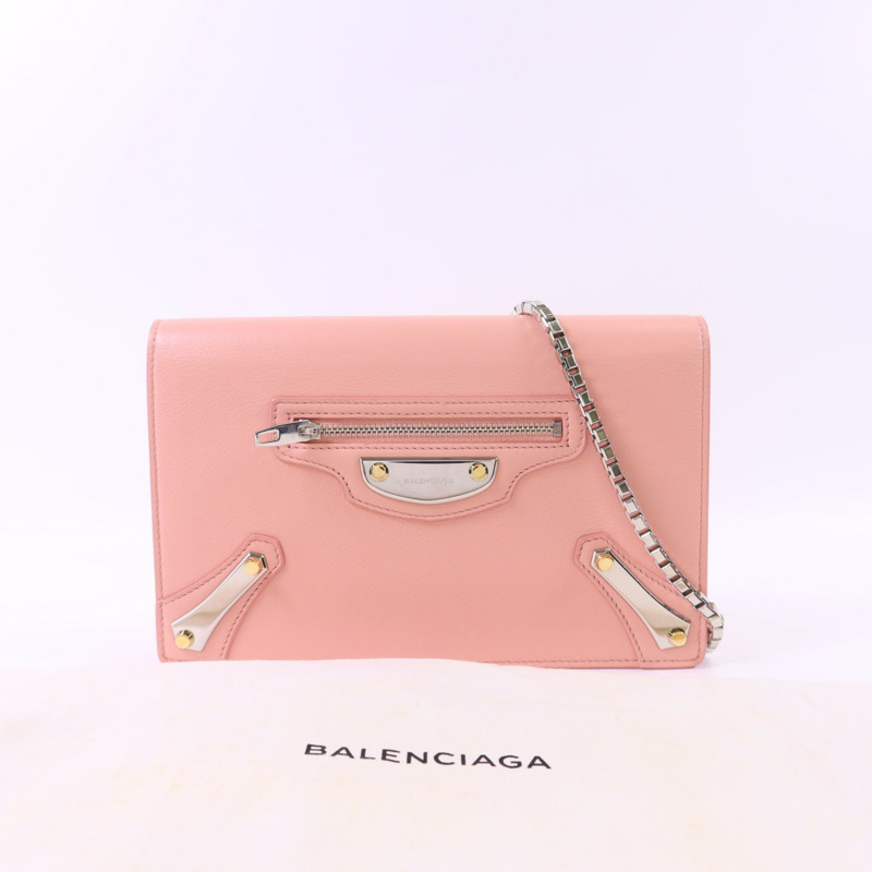BALENCIAGA 牛皮皮革Shoulder Bag銀扣鏈帶肩背袋-16