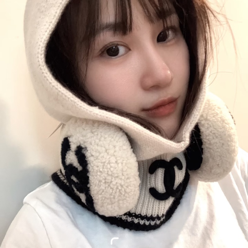 CHANEL 圍巾毛帽2合1 🛼巴拉克拉帽-冬雪必備❄️全新稀有單品-3