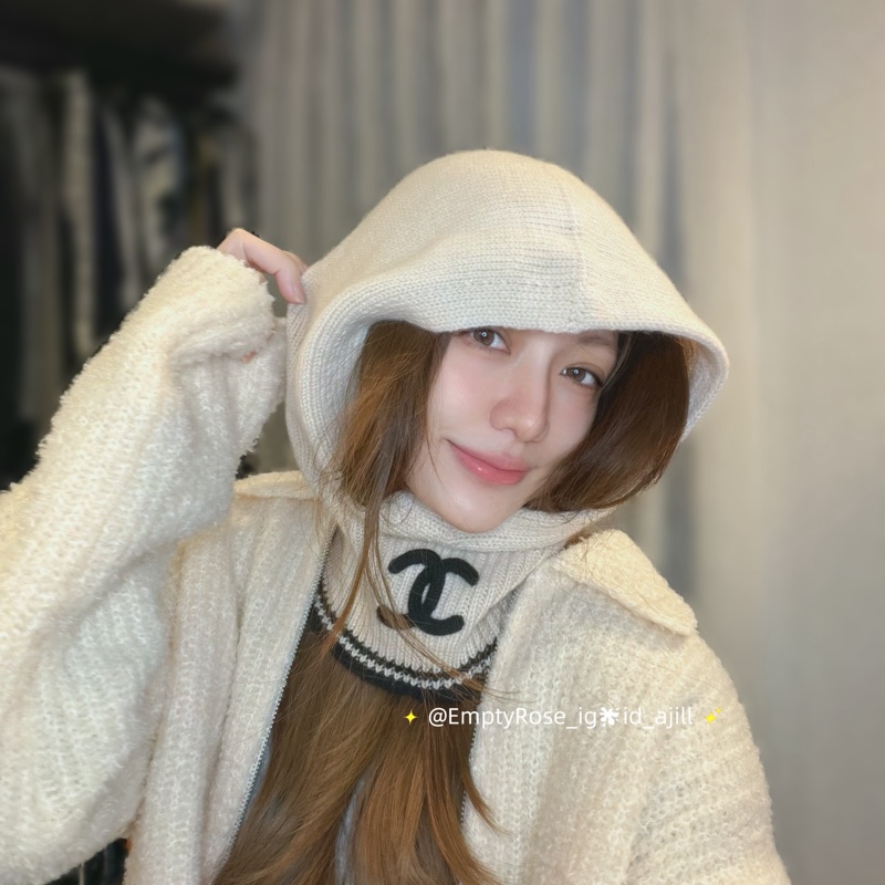CHANEL 圍巾毛帽2合1 🛼巴拉克拉帽-冬雪必備❄️全新稀有單品-8