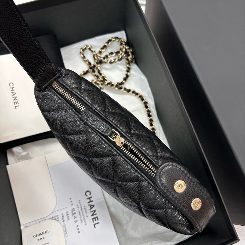 【全新未使用】 Chanel 25A芯片 黑金荔枝牛皮飯盒包  手提包 斜挎包-1